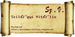 Szilágyi Vitális névjegykártya